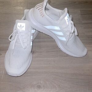 Worn once Rose gold and White Adidas Sneakers